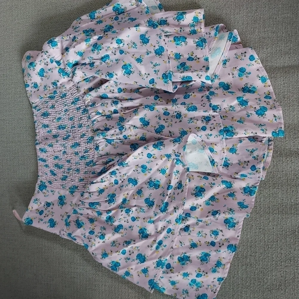 ZARA floral satin effect mini skort_7